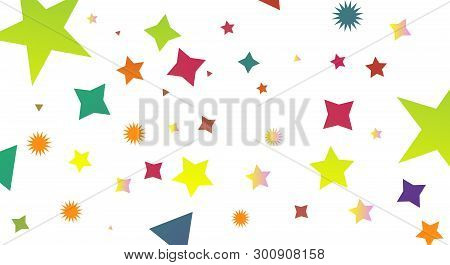 Colourful Stars With Fluid Gradient. Creative Illustration For Poster, Web, Landing, Page, Cover, Ad