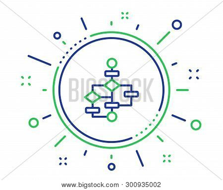 Block Diagram Line Icon. Path Scheme Sign. Algorithm Symbol. Quality Design Elements. Technology Blo