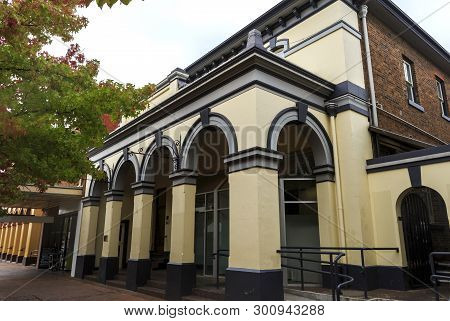 Armidale, Australia - April 10, 2019: Variety Of Heritage Listed Building Facades Erected In Late 19