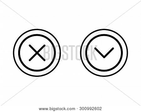 Check Or Uncheck X. Confirm Or Reject Icon For Apps And Websites.