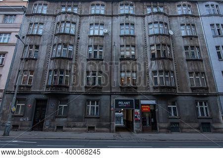 Prague, Czech Republic. 12-18-2020. Old Historical Building In Dejvice.