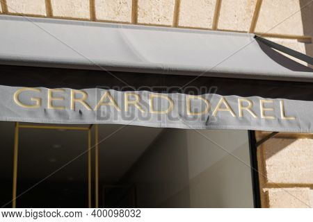 Bordeaux , Aquitaine  France - 12 15 2020 : Gerard Darel Logo Brand And Sign Text Front Of Store Fas