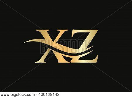 Modern Xz Logo Design. Creative And Minimalist Letter Xz Logo Design With Water Wave Concept.