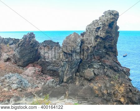 Easter Island Coastline. Easter Island Coast, Rocks And Ocean.