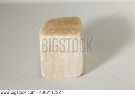 Sample Of White Fibrous Gypsum, Evaporitic Sedimentary Rock, Tertiary From The Madrid Basin, Spain.