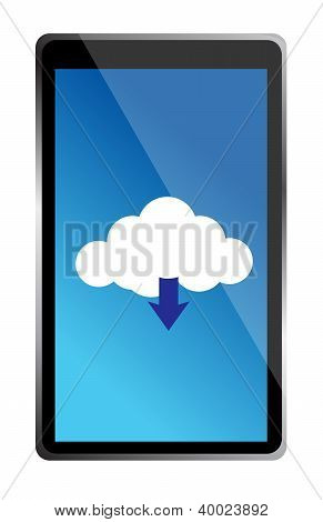 Mobiltelefon med blå Cloud Computing ikonen