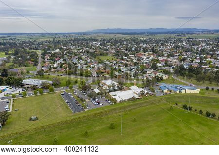 Aerial View Of The Township Of Singleton In The Hunter Valley In Regional New South Wales In Austral