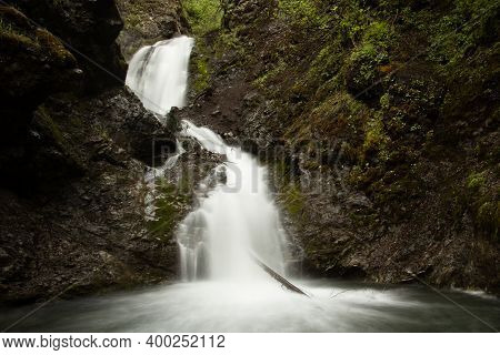 Thunderbird Falls In Chugach State Park Near Anchorage Alaska
