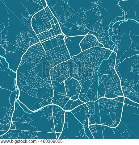 Detailed Map Of Brno City Administrative Area. Royalty Free Vector Illustration. Cityscape Panorama.