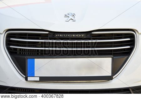 Peugeot Chrome Metal Logo, Luxury Car In Istanbul City, June 23 2017 Istanbul Pendik Turkey Used Car
