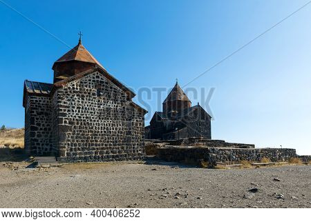 Scenic View Of An Old Sevanavank Church In Sevan, On Sunny Day