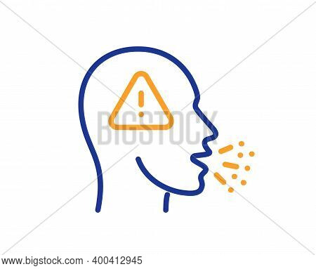 Cough Line Icon. Coronavirus Symptom Sign. Flu, Sneeze Or Pneumonie Symbol. Quality Design Element. 