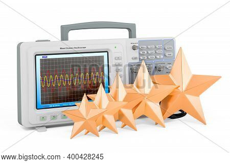 Customer Rating Of Oscillograph Concept. 3d Rendering Isolated On White Background
