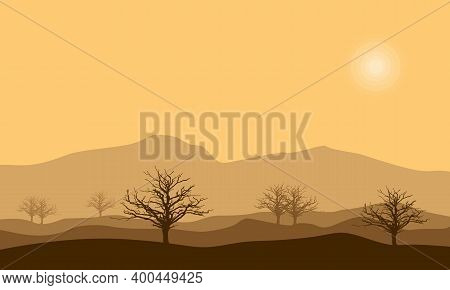 The Beauty Of The Twilight Silhouette On Sunset. City Vector