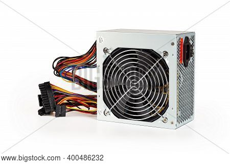 New Power Supply Unit With Fan Grill, Colorful Wires With Connectors, On Off Button And  Power Cord 