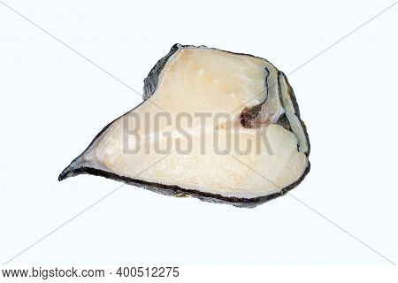 Catfish.a Piece Of Fresh Catfish Fish On A White Background.catfish Steak.