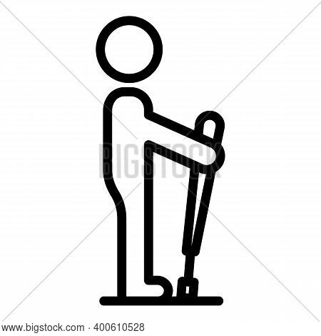 Tourist Nordic Walking Icon. Outline Tourist Nordic Walking Vector Icon For Web Design Isolated On W