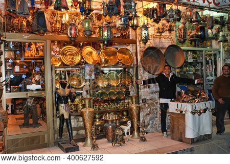 Egypt, Hurghada, 14,01,2009 Various Arabic Antique Objects Displayed In An Old Shop In The Bazaar. T