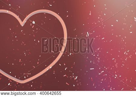 Heart Frame 3D Representation. Valentines Day. Love Concept. Space To Write
