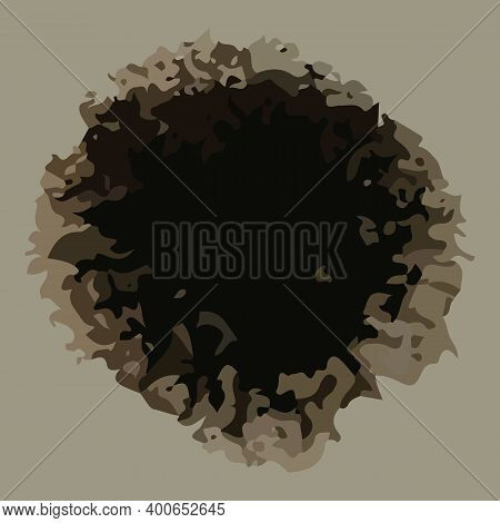 On A Greenish Background Depicts A Single Black Mold - 