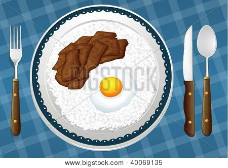illustrazione di un cibo su uno sfondo blu