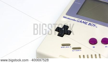 Rome, Italy, December 23, 2020: The Gameboy Portable Video Game Console From Nintendo Isolated On A 