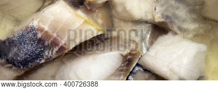 Herring In Oil With Spices.herring Fillet-pieces In Oil.herring Marinated In Oil.