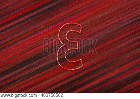 Epsilon Sign. Epsilon Letter, Greek Alphabet Symbol, Red Background