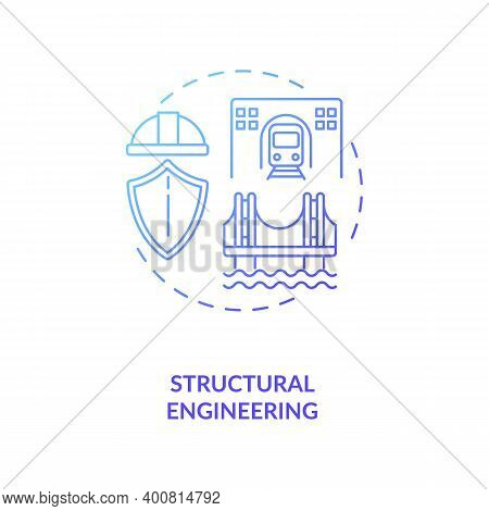Structural Engineering Blue Gradient Concept Icon. Building Support Structure. Infrastructure Constr