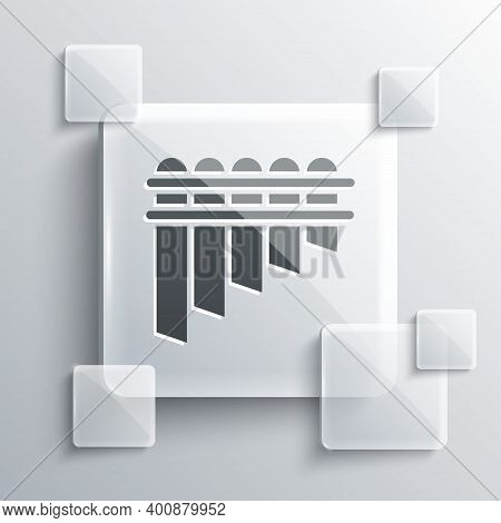 Grey Pan Flute Icon Isolated On Grey Background. Traditional Peruvian Musical Instrument. Zampona. F