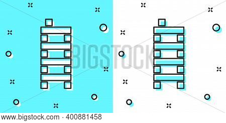 Black Line Mahjong Pieces Icon Isolated On Green And White Background. Chinese Mahjong Red Dragon Ga