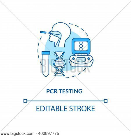 Pcr Testing Concept Icon. Covid Testing Type Idea Thin Line Illustration. Infectious Agents Identifi