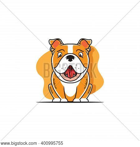 A Logo In The Shape Of A Cute Bulldog Puppy