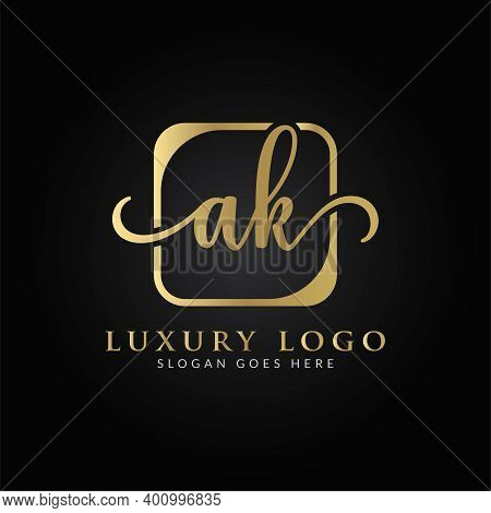 Initial Ak Letter Logo Design Vector Template. Creative Luxury Letter Ak Logo Design