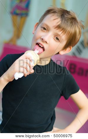 Boy Eating Ice Cream