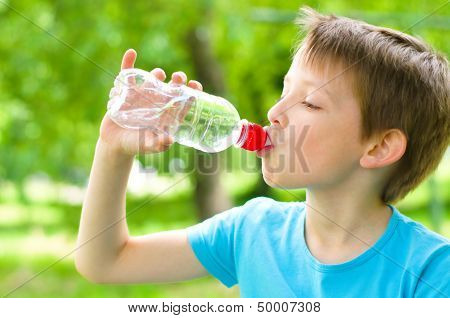 Boy Drinks Water