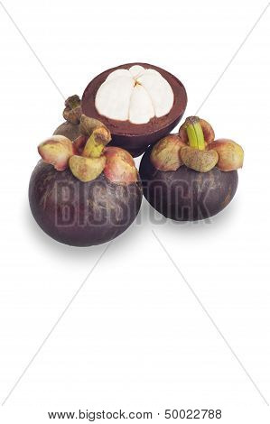 Mangoesteen with white background