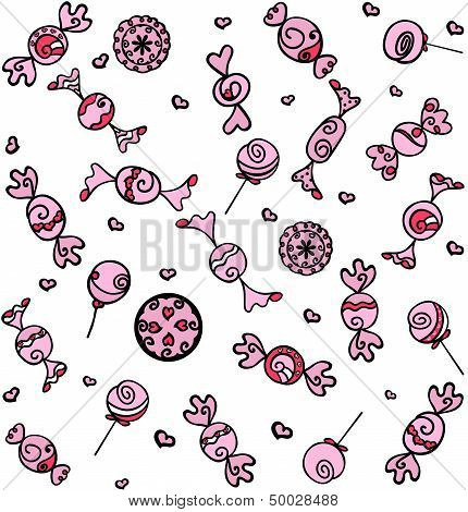 Seamless Candy Background. Vector Illustration