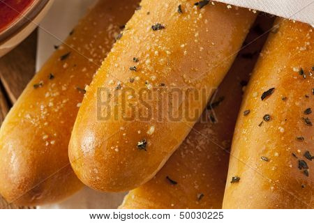 Homemade Bread Sticks With Marinera Sauce