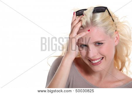 portrait of pretty blonde all smiles
