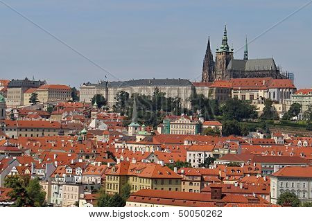 Prague Castle, Gardens and Red Roofs, Czech republic