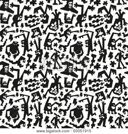 evil monsters - seamless background