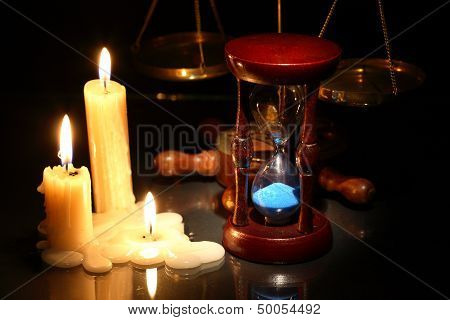 Hourglass And Candles