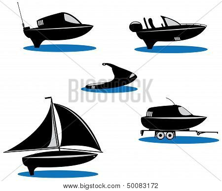 silhouette of the boats