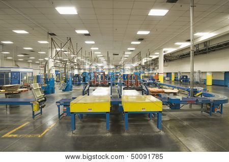 Interior view of a newspaper factory