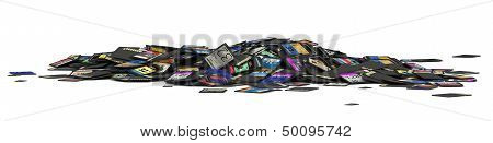 Heap of SD and microSD memory cards