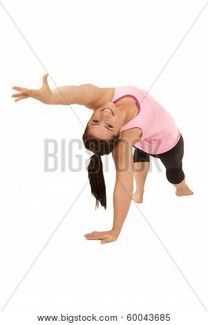Female Yoga Model In Wild Thing Camatkarasana Pose