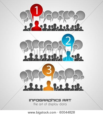 Infographic Design Template with modern flat style. Ideal to display data and for product ranking or generic classification of items.