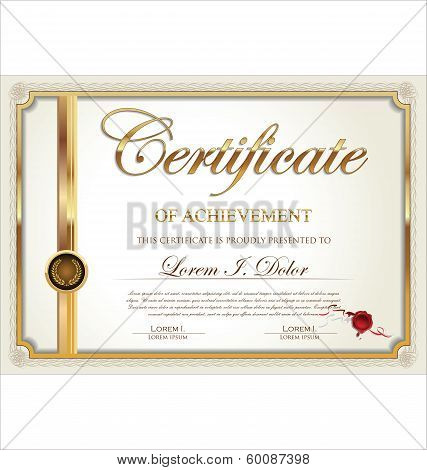 Golden certificate template