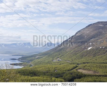 Early morning spring in the mountains.